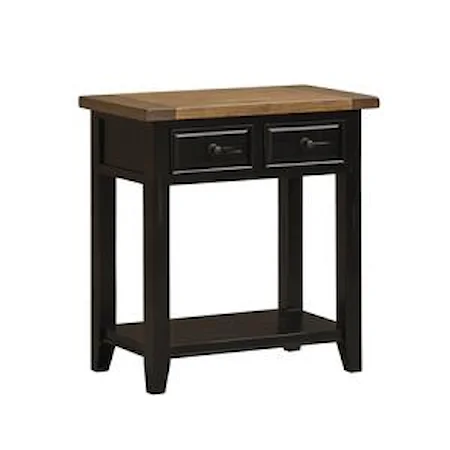 Hall Table with Shelf and 2 Drawers with Tapered Feet